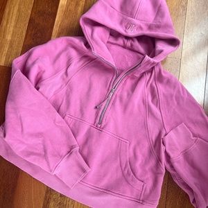 Lululemon raspberry pink 1/2 zip scuba hoodie